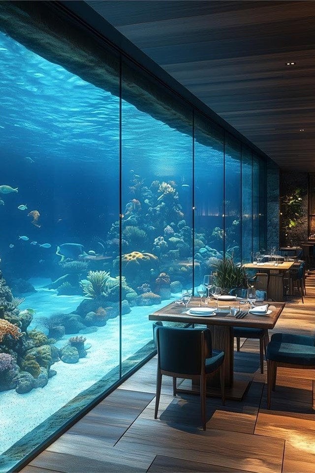 Acuarios para escaparates de restaurantes